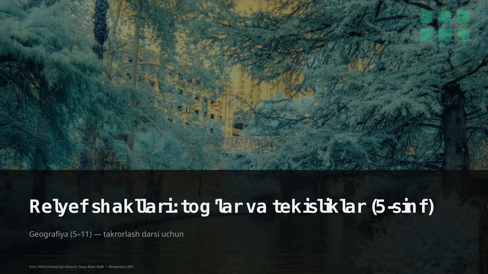 Relyef shakllari: tog'lar va tekisliklar (5-sinf)