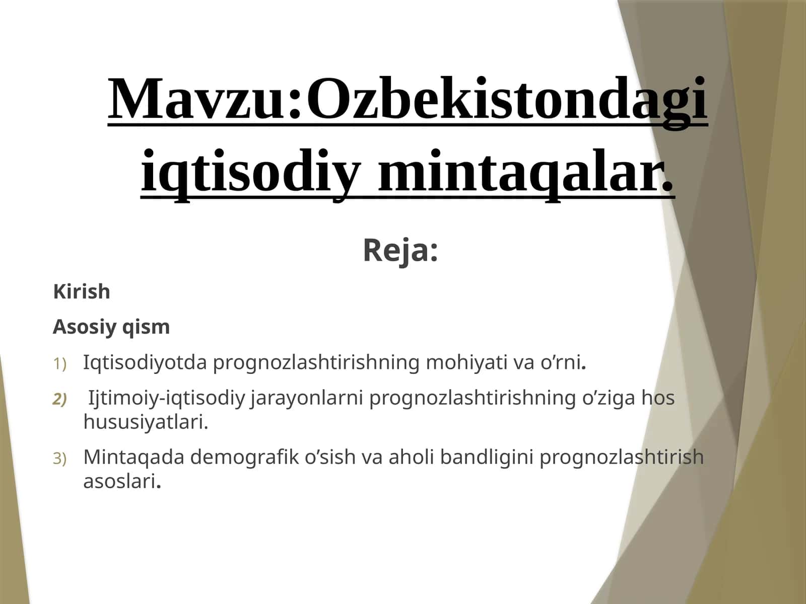 Ozbekistondag iiqtisodiy mintaqalar