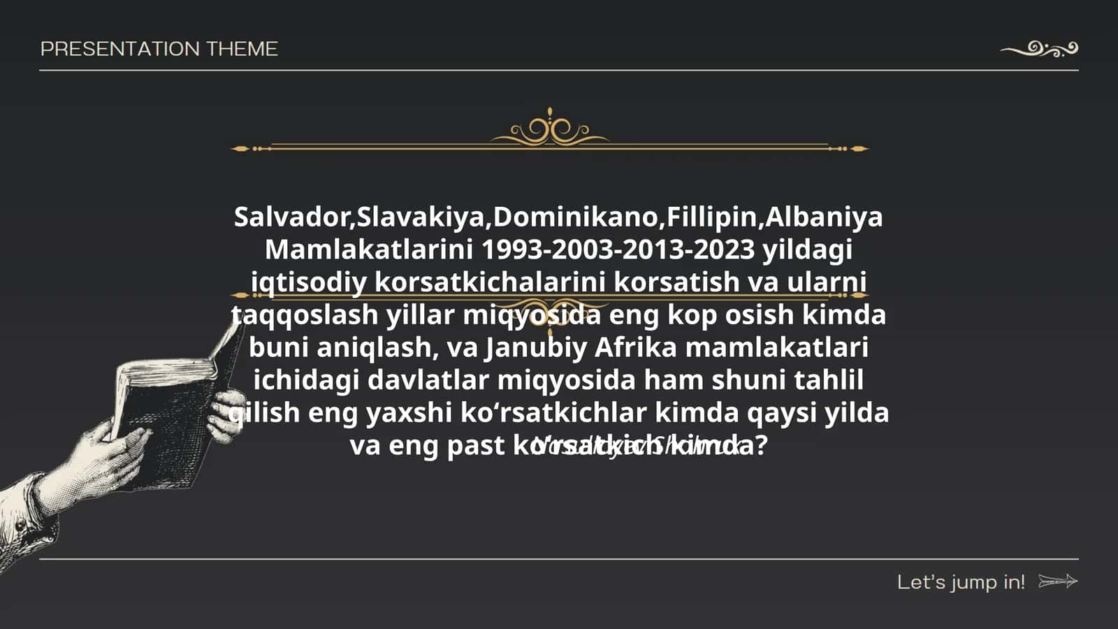 Salvador,Slavakiya,Dominikano,Fillipin,Albaniya Mamlakatlarini 1993-2003-2013-2023 yildagi iqtisodiy korsatkichalarini korsatish