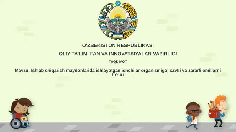 Ishlabchiqarish maydonlarida ishlayotgan ishchilar organizmiga xavflar va zararli omillar nita'siri