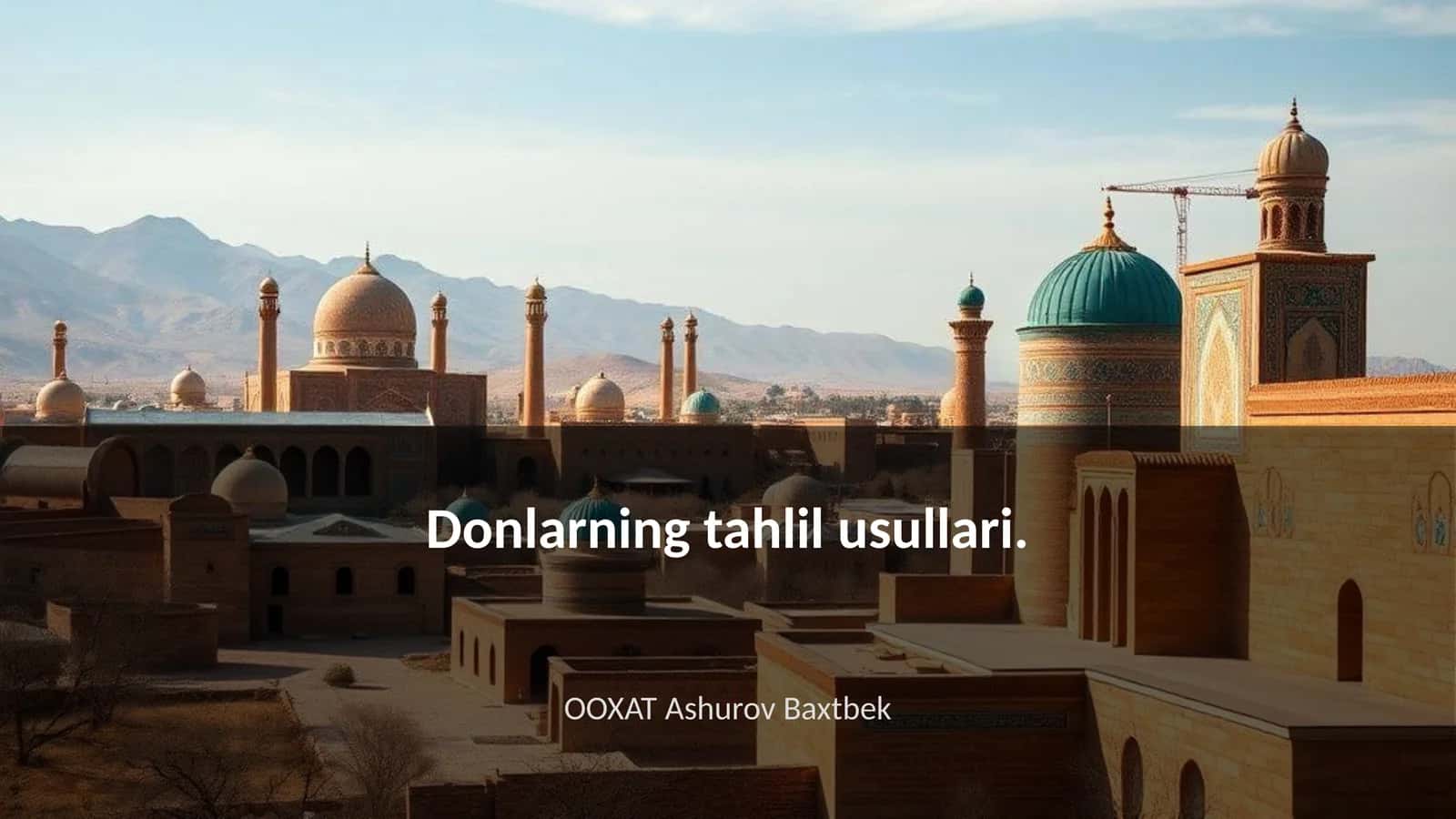 Donlarning tahlil usullari