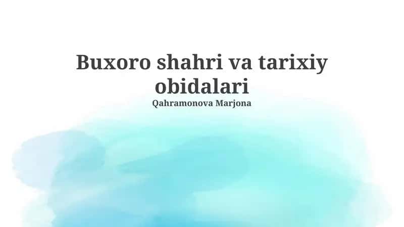 Buxoro shahri va tarixiy obidalari