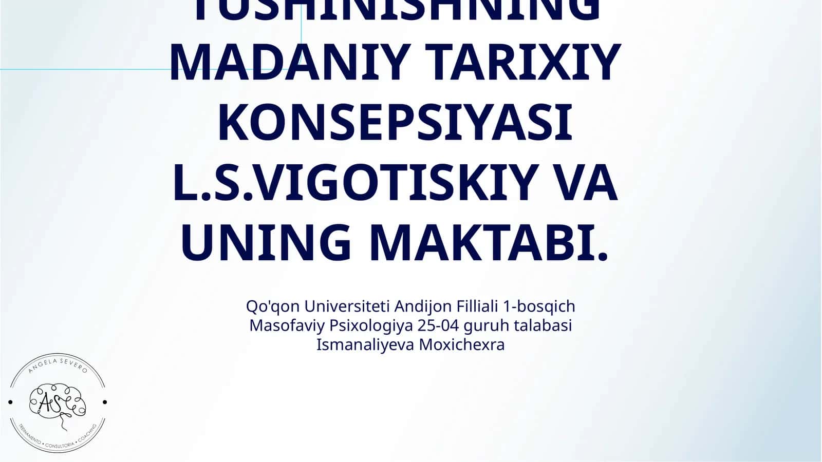 PSIXIK RIVOJLANISHNI TUSHINISHNING MADANIY TARIXIY KONSEPSIYASI L.S.VIGOTISKIY VA UNING MAKTABI