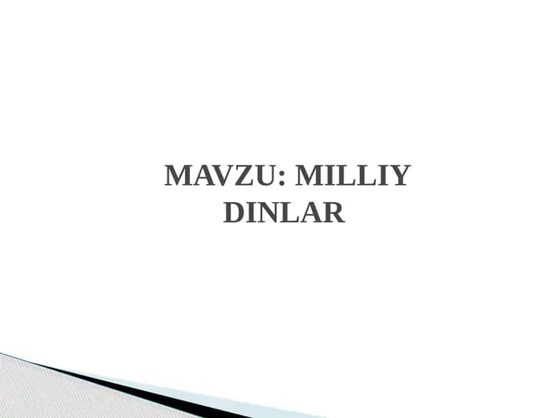 MILLIYDINLAR