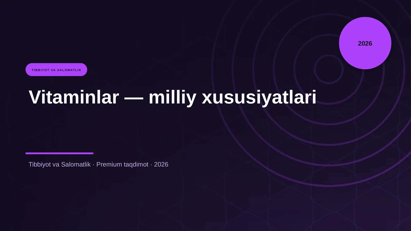 Vitaminlar — milliy xususiyatlari