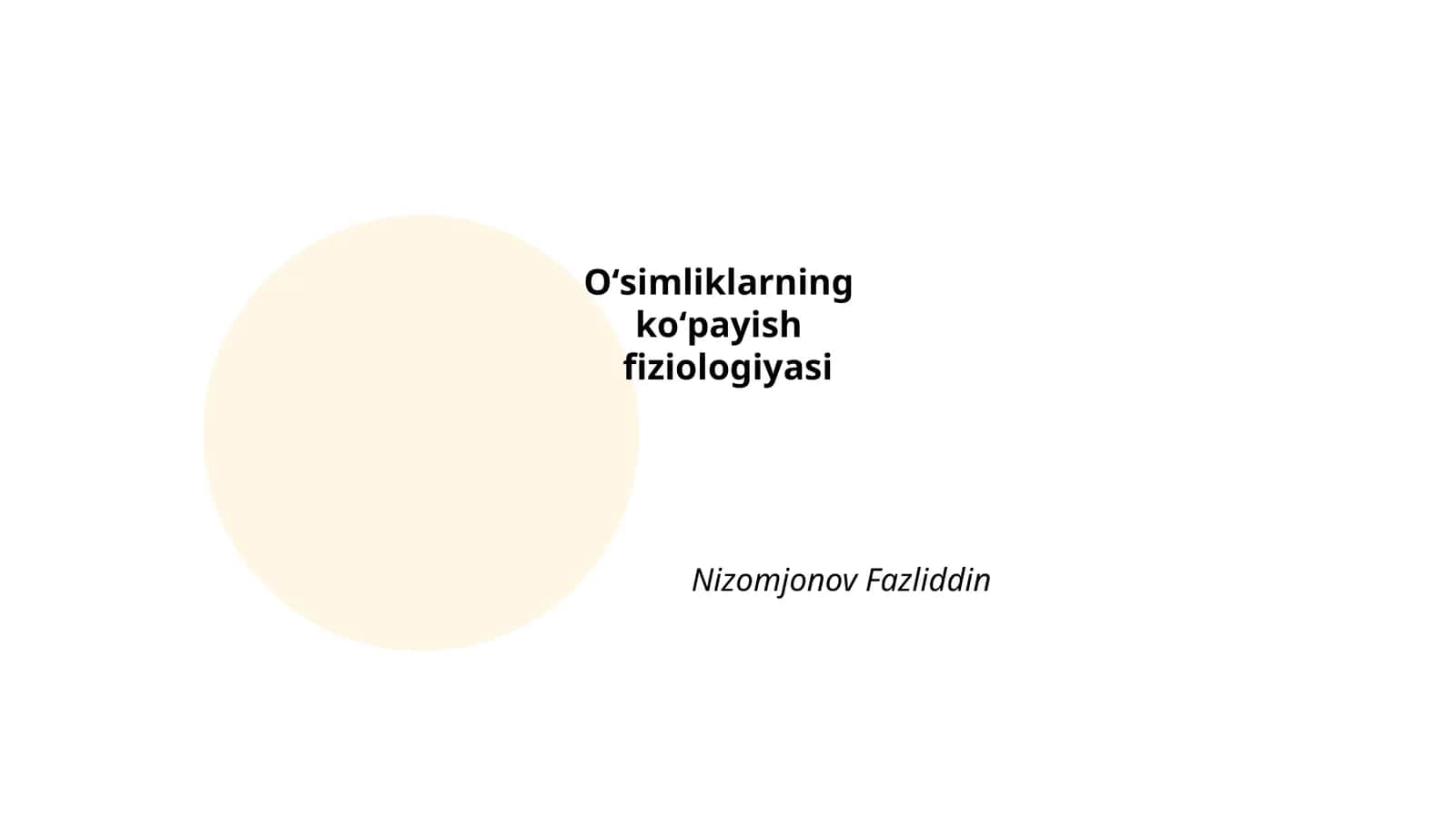 Oʻsimliklarning koʻpayish fiziologiyasi