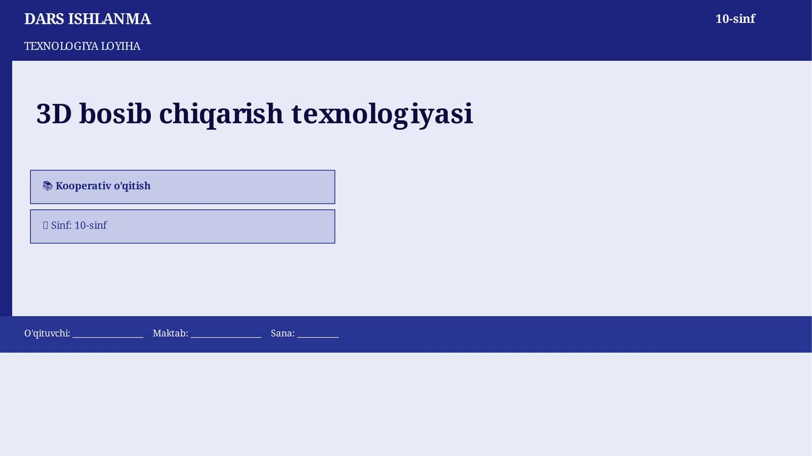 TEXNOLOGIYA LOYIHA