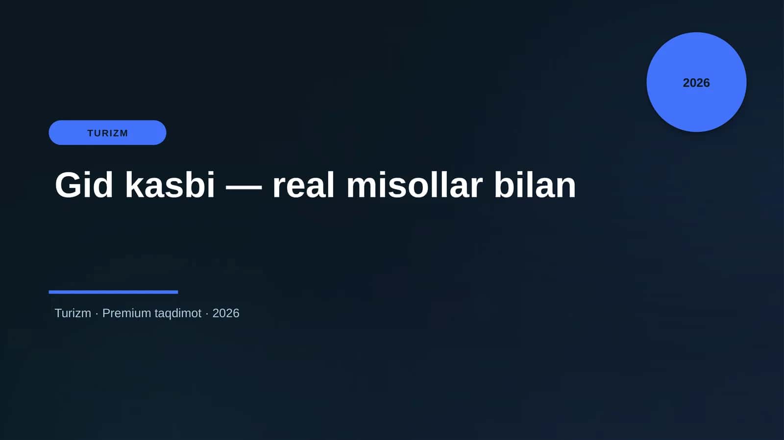 Gid kasbi — real misollar bilan