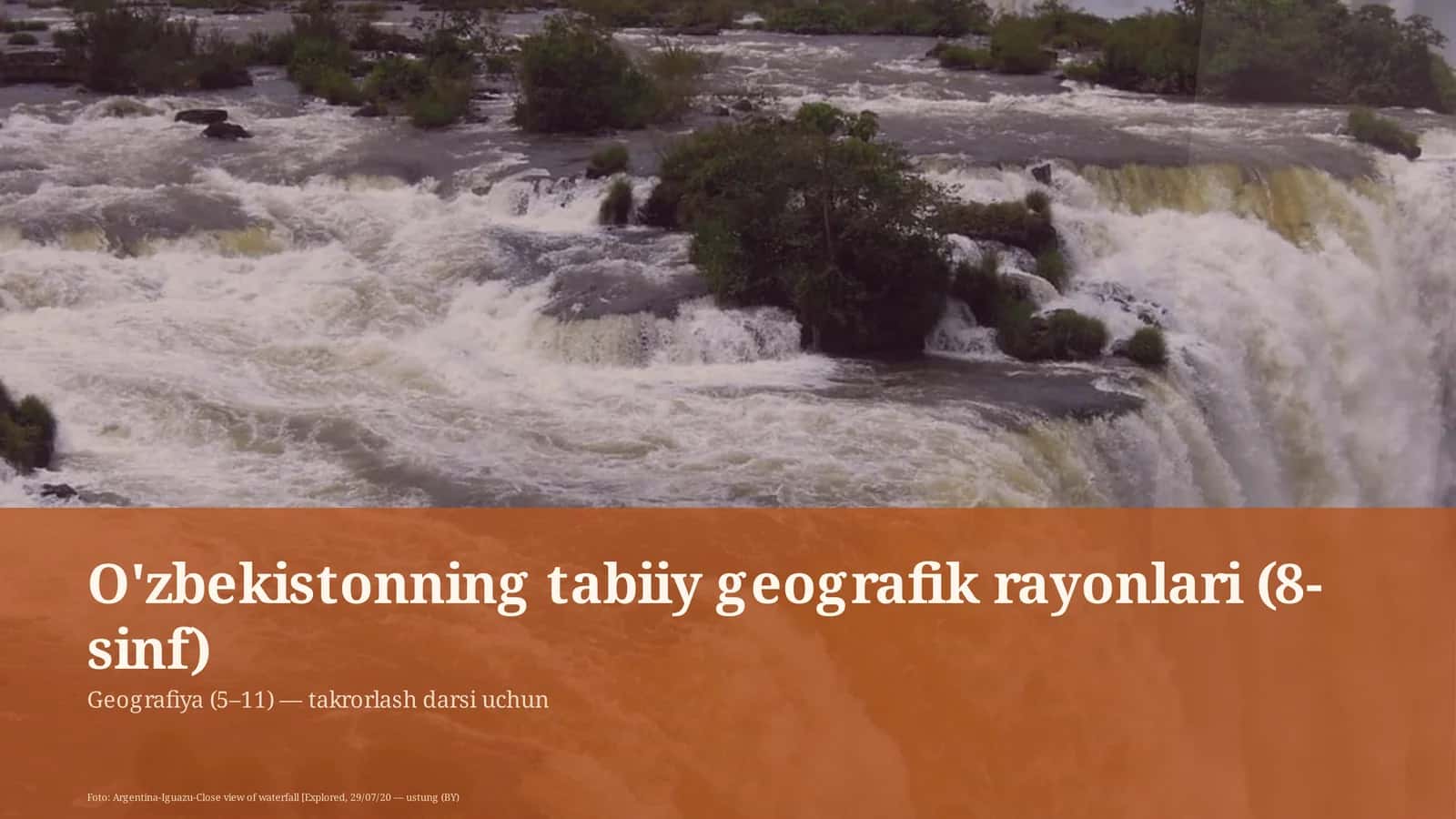O'zbekistonning tabiiy geografik rayonlari (8-sinf)