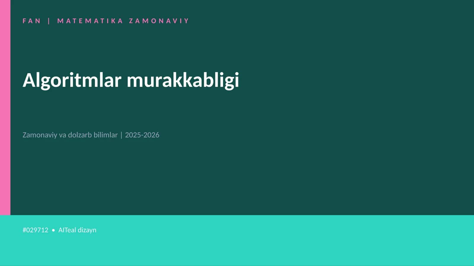 Algoritmlar murakkabligi