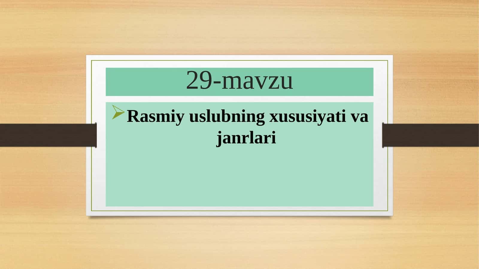 Rasmiy uslubning xususiyati va janrlari