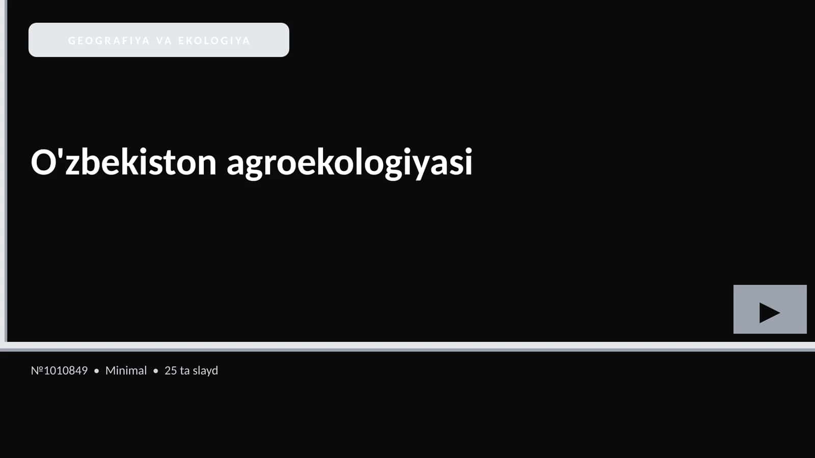 O'zbekiston agroekologiyasi