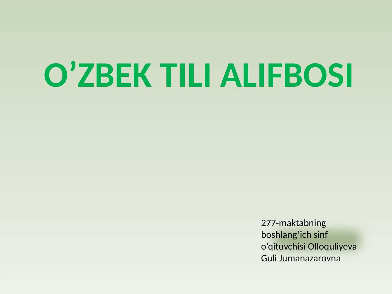 O’zbektili Alifbosi