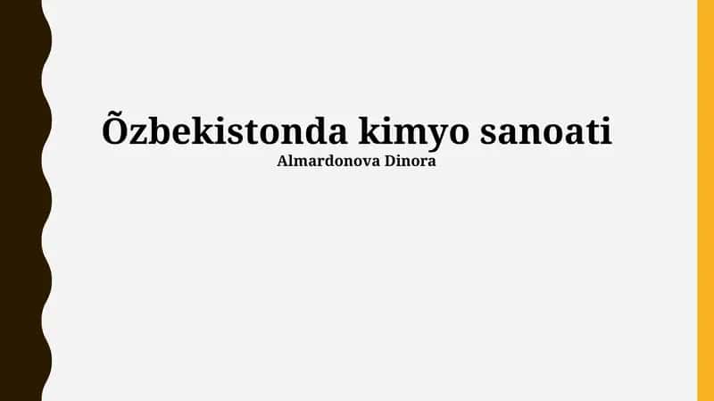 Õzbekistonda kimyo sanoati