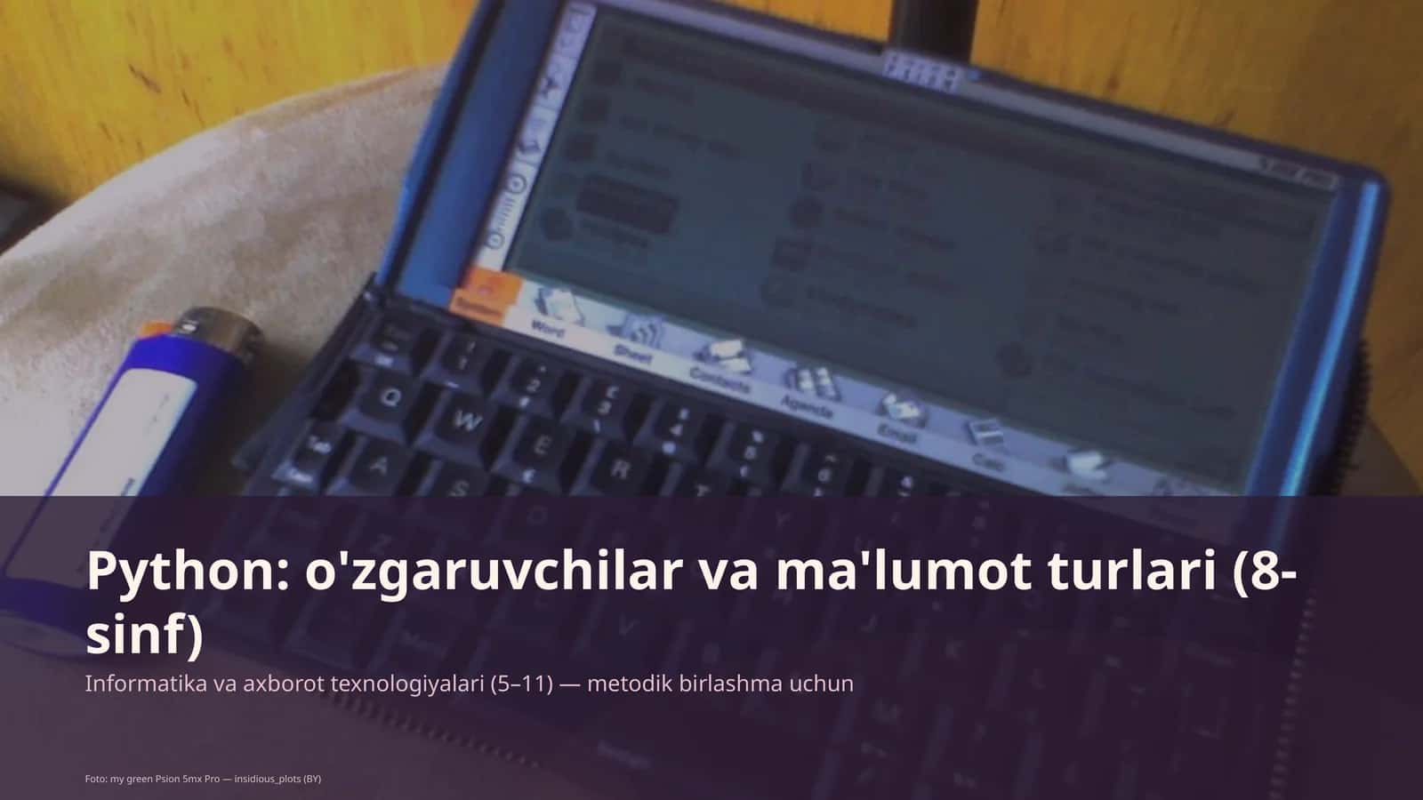 Python: o'zgaruvchilar va ma'lumot turlari (8-sinf)
