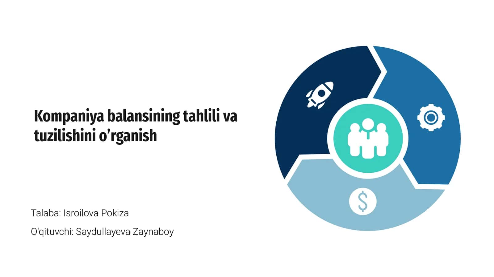 Kompaniya balansining tahlili va tuzilishini o’rganish