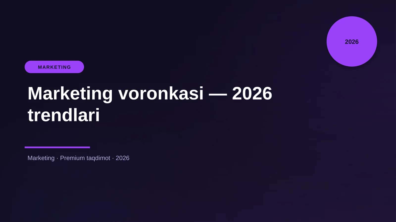 Marketing voronkasi — 2026 trendlari
