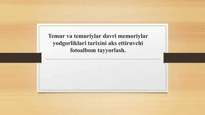 Temur va temuriylar davri memoriylar yodgorliklari tarixini aks ettiruvchi fotoalbom