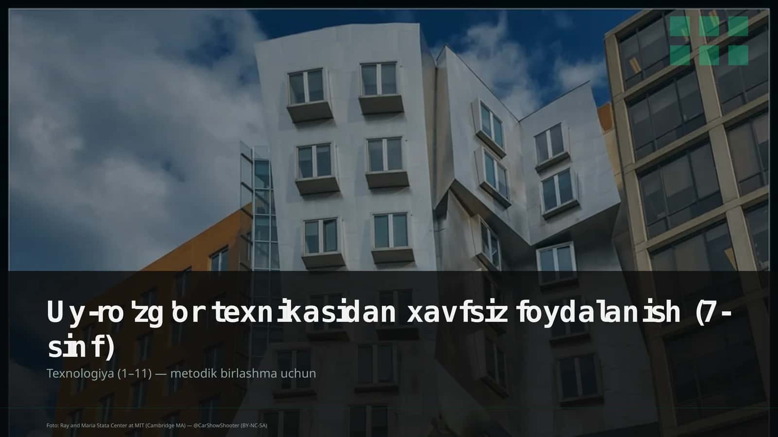 Uy-ro'zg'or texnikasidan xavfsiz foydalanish (7-sinf)