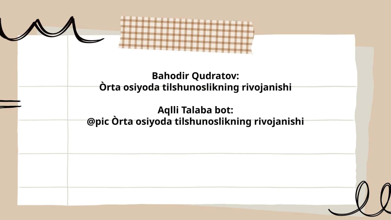 Òrta osiyoda tilshunoslikning rivojanishi