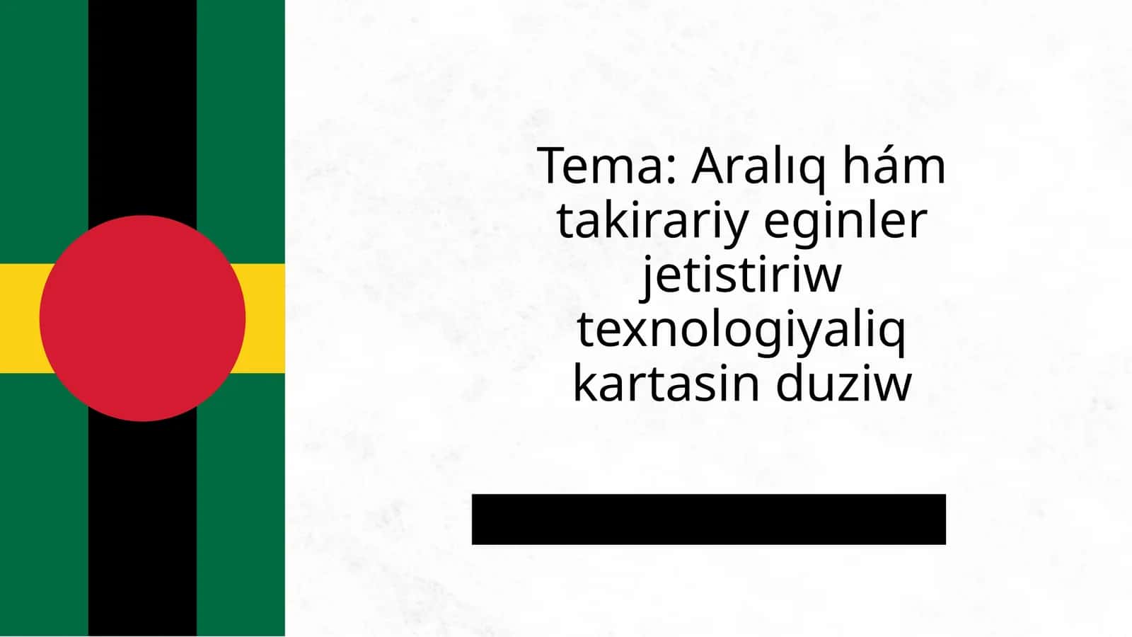 Aralıq hám takirariy eginler jetistiriw texnologiyaliq kartasin duziw