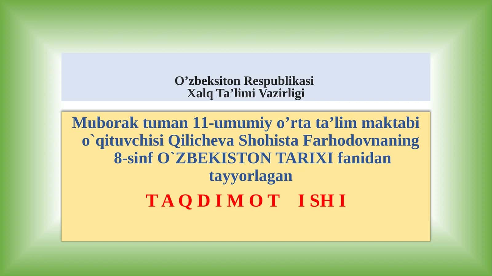8-sinf O'zbekiston tarixi Qo'qon xonligida madaniy hayot ochiq dars ishlanma