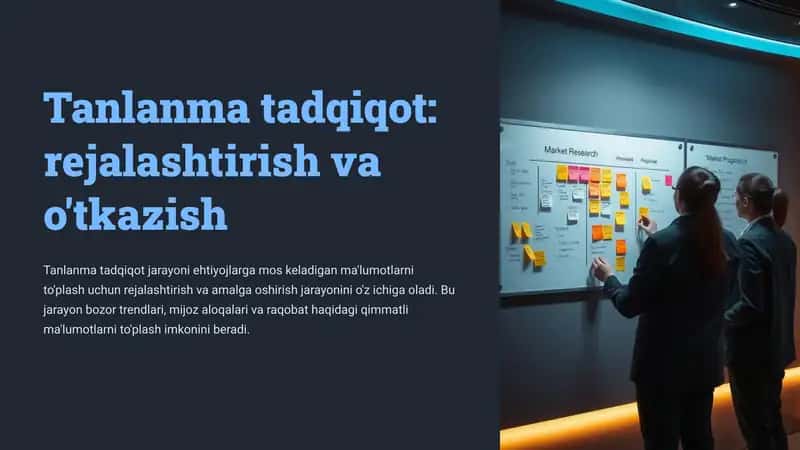 Tanlanma tadqiqot: rejalashtirish va o'tkazish
