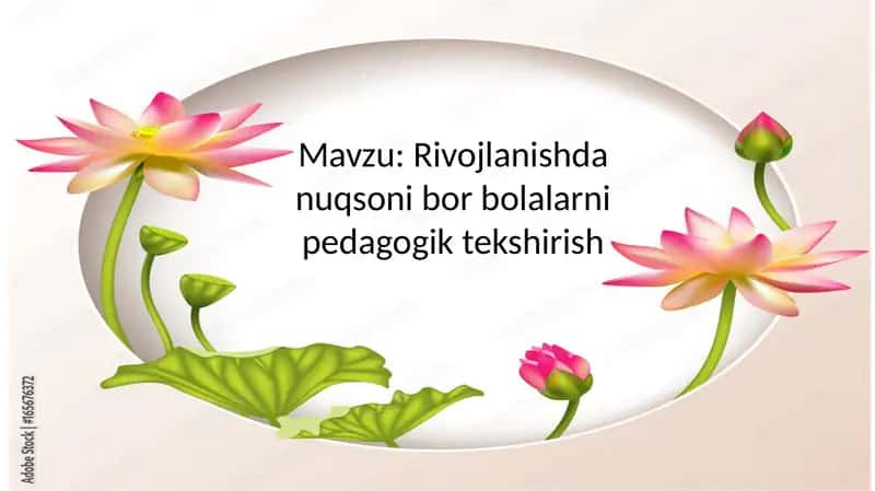 Rivojlanishda nuqsoni bor bolalarni pedagogik tekshirish