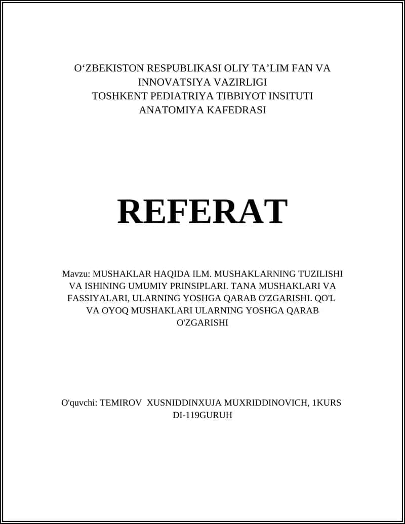 MUSHAKLAR HAQIDA ILM