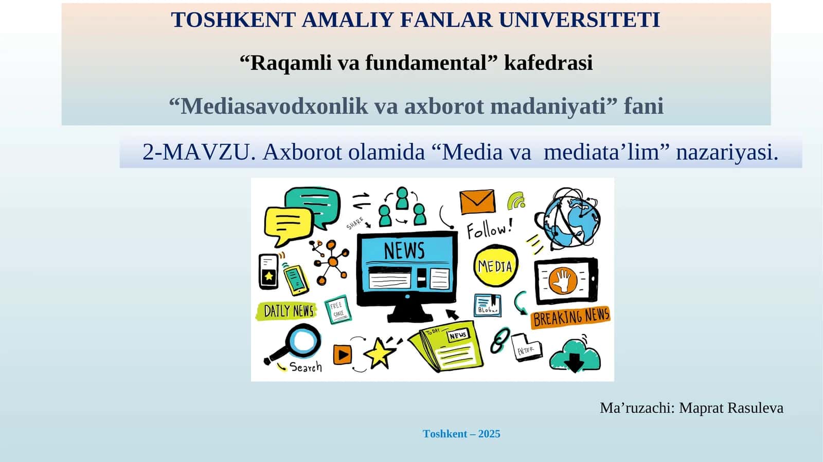 “Media va mediata’lim” nazariyasi