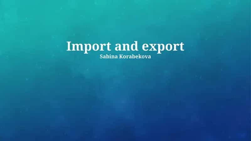 Import and Export