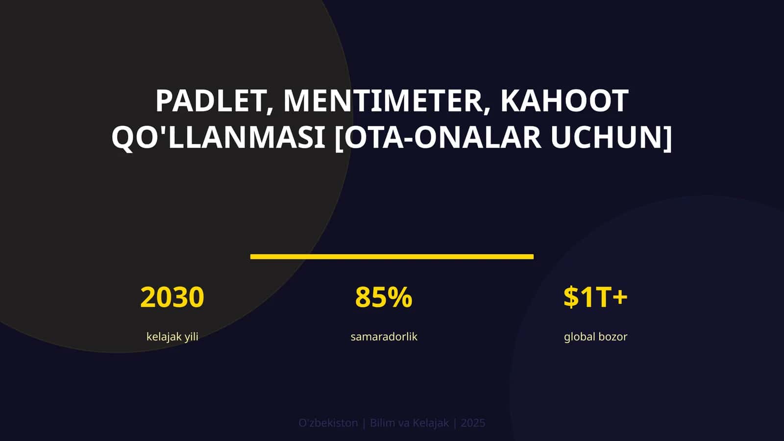 Kahoot qo'llanmasi [ota-onalar uchun]