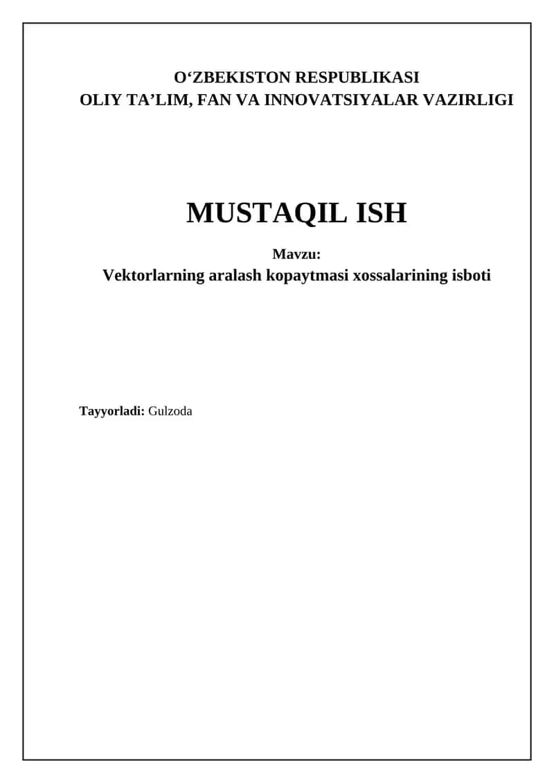 Fazoviy vektorlar algebra kursi