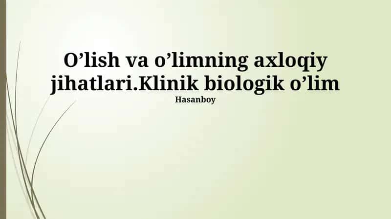 Klinik biologik o’lim