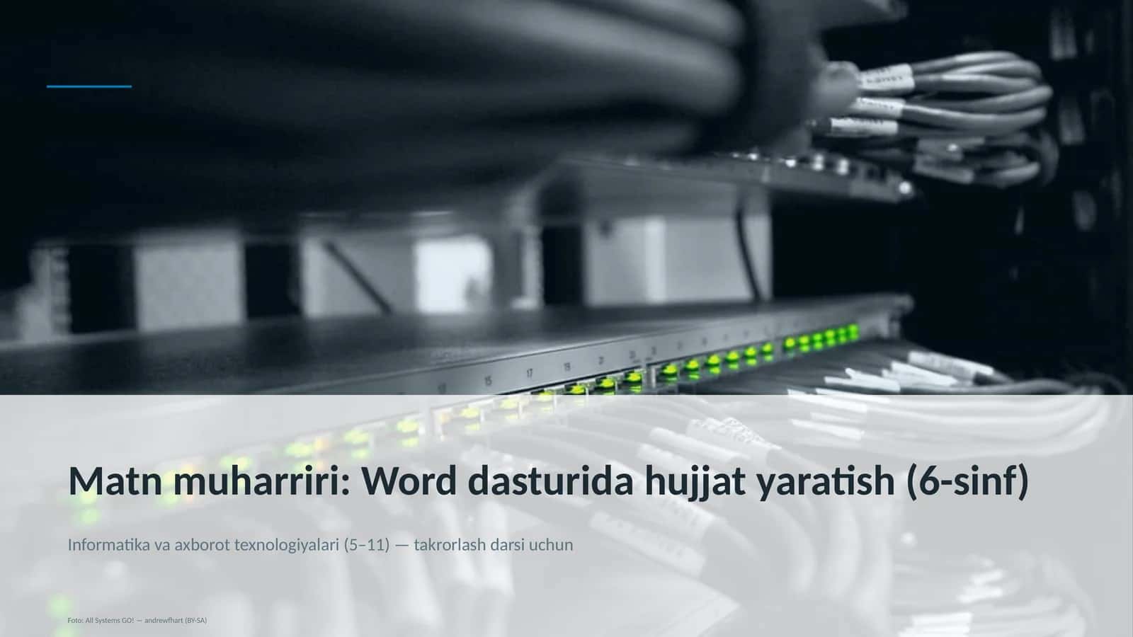 Matn muharriri: Word dasturida hujjat yaratish (6-sinf)