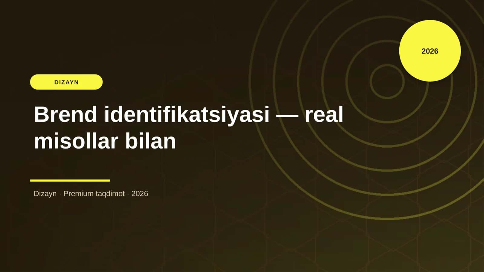 Brend identifikatsiyasi — real misollar bilan