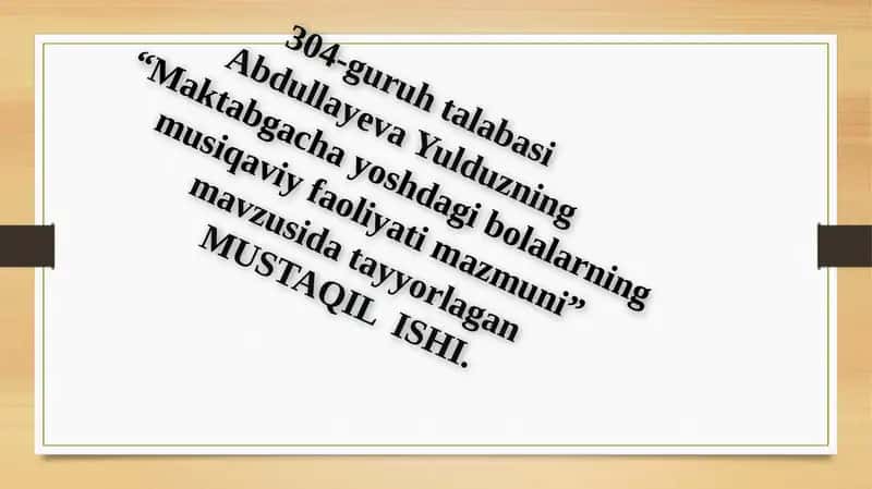 Maktabgachayoshdagibolalarningmusiqaviyfaoliyatimazmuni