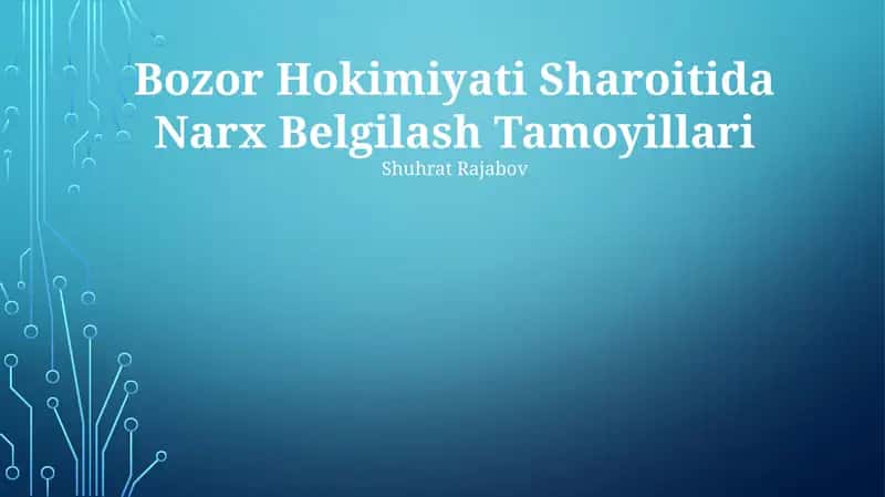 Bozor Hokimiyati Sharoitida Narx Belgilash Tamoyillari