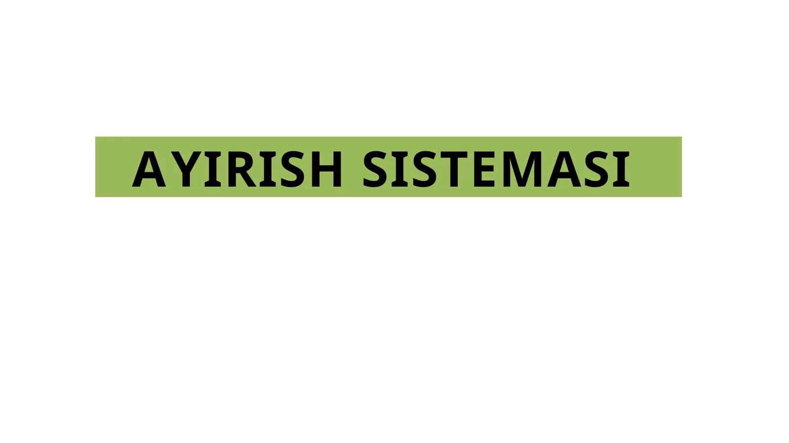 AYIRISH SISTEMASI