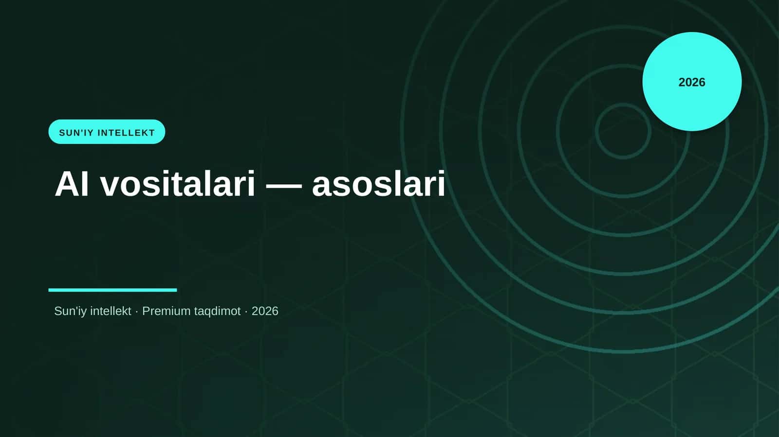 AI vositalari — asoslari