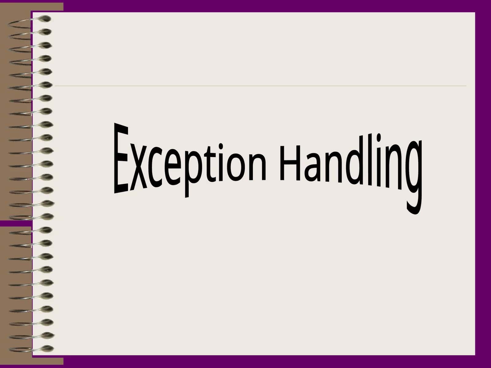 Exception Handling