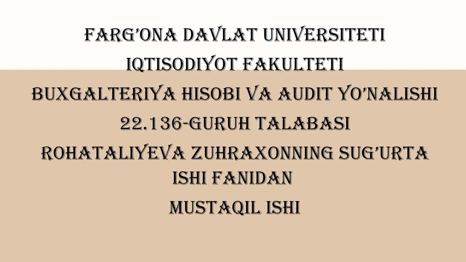 Sug'urta Mahsulotlarini Yaratish Jarayoni