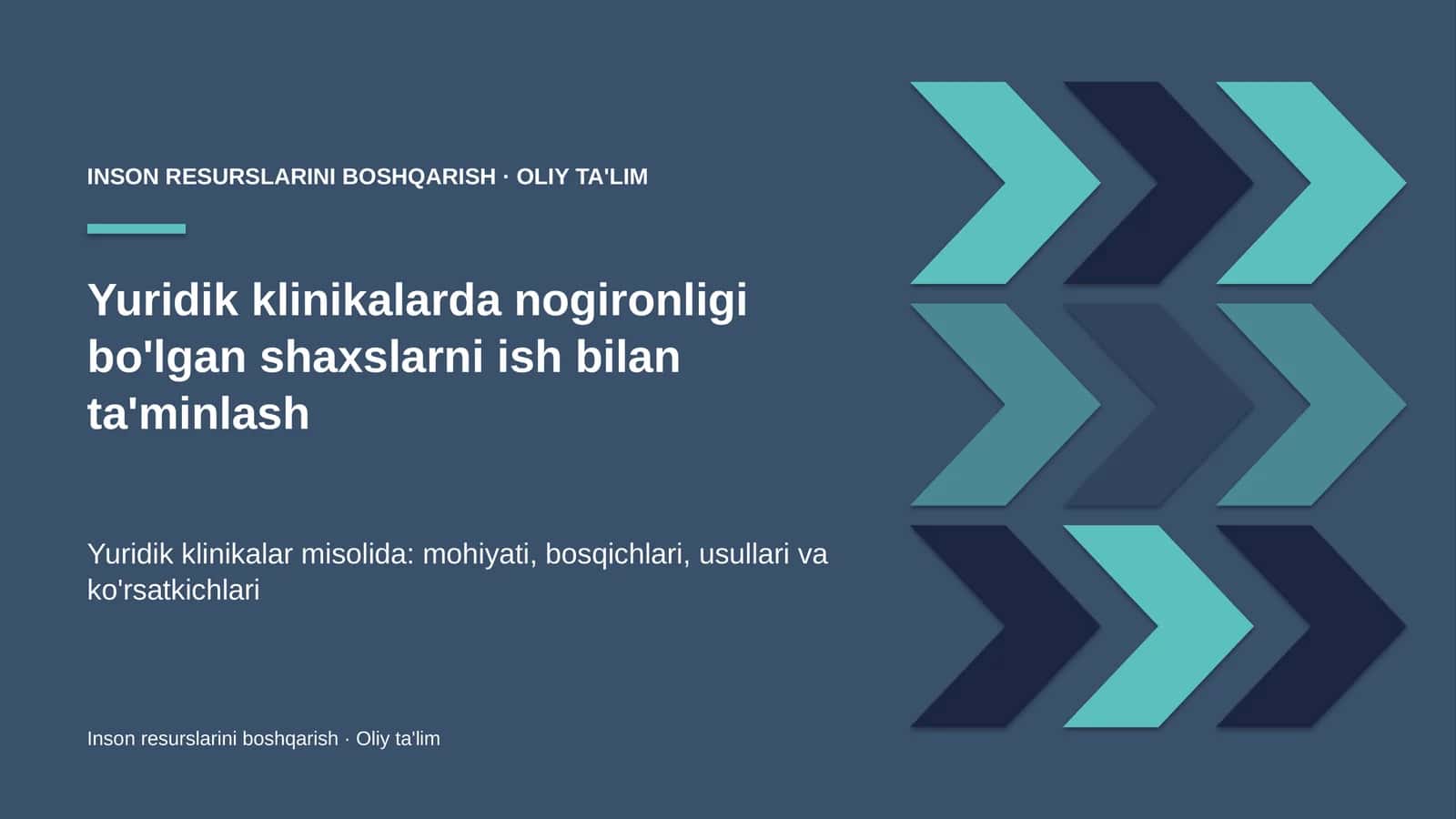 Yuridik klinikalarda nogironligi bo'lgan shaxslarni ish bilan ta'minlash