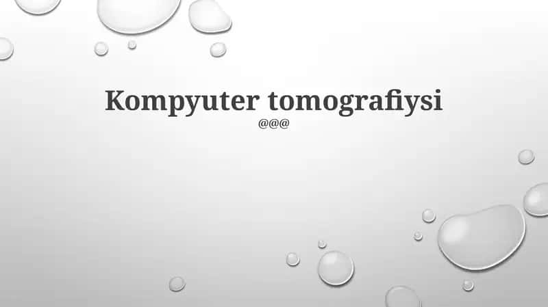 Kompyuter tomografiysi