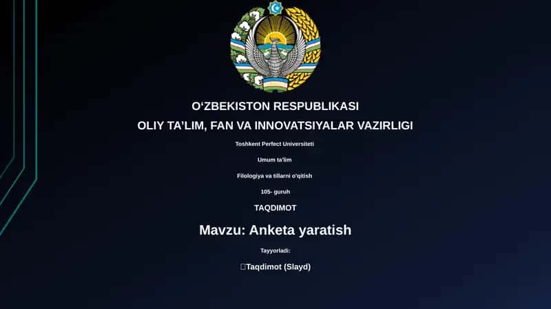 Anketa yaratish