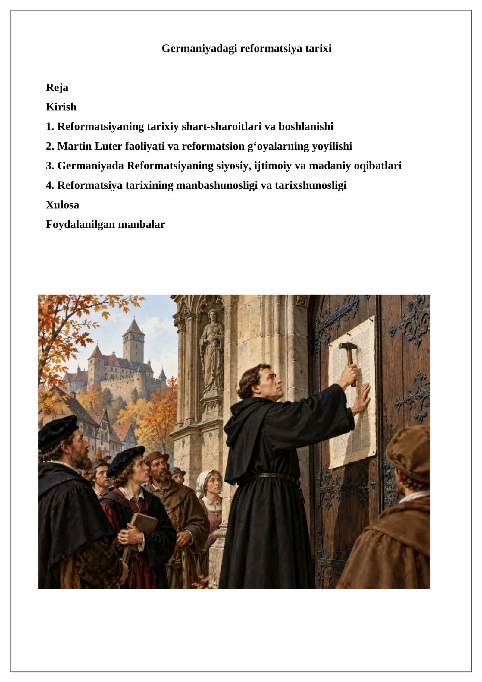 Germaniyadagi reformatsiya tarixi