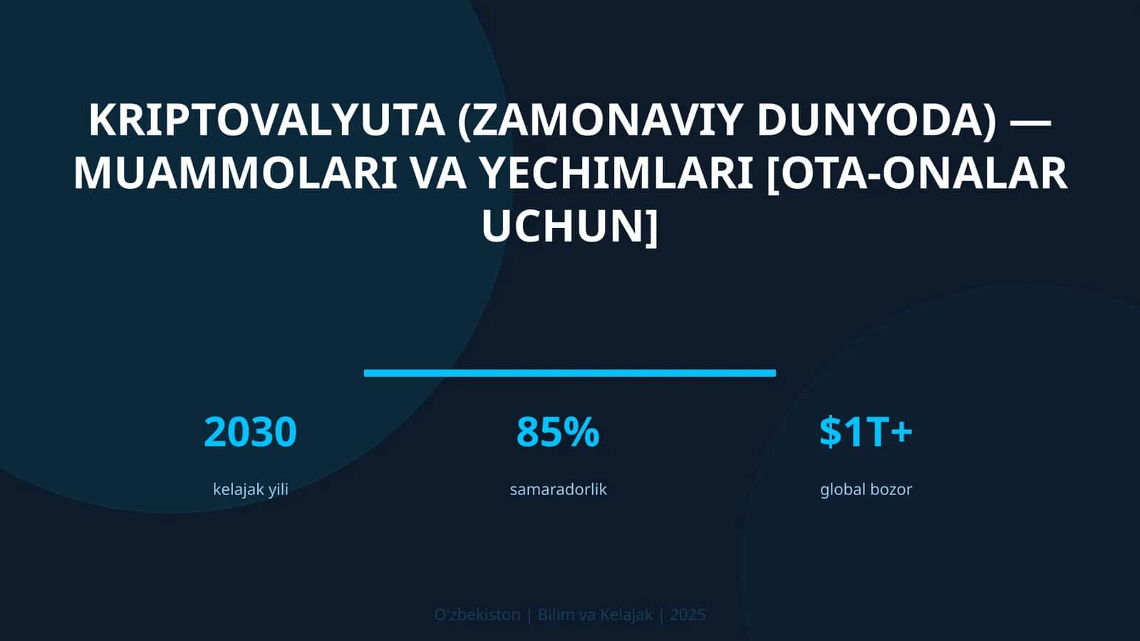 KRIPTOVALYUTA (ZAMONAVIY DUNYODA) — MUAMMOLARI VA YECHIMLARI [OTA-ONALAR UCHUN]
