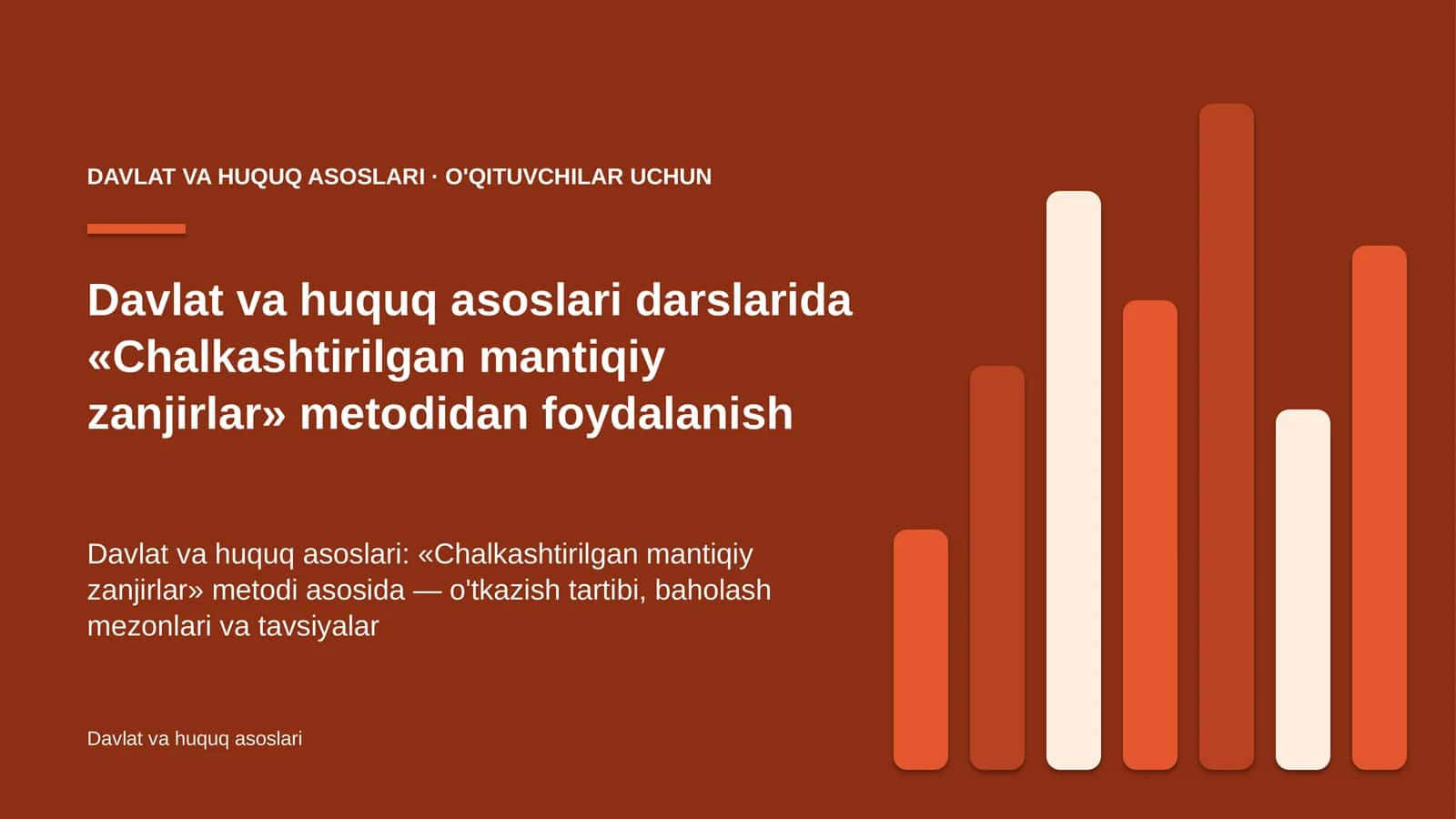 davlat va huquq asoslari darslarida chalkashtirilgan mantiqiy zanjirlar metodidan foydalanish 8474