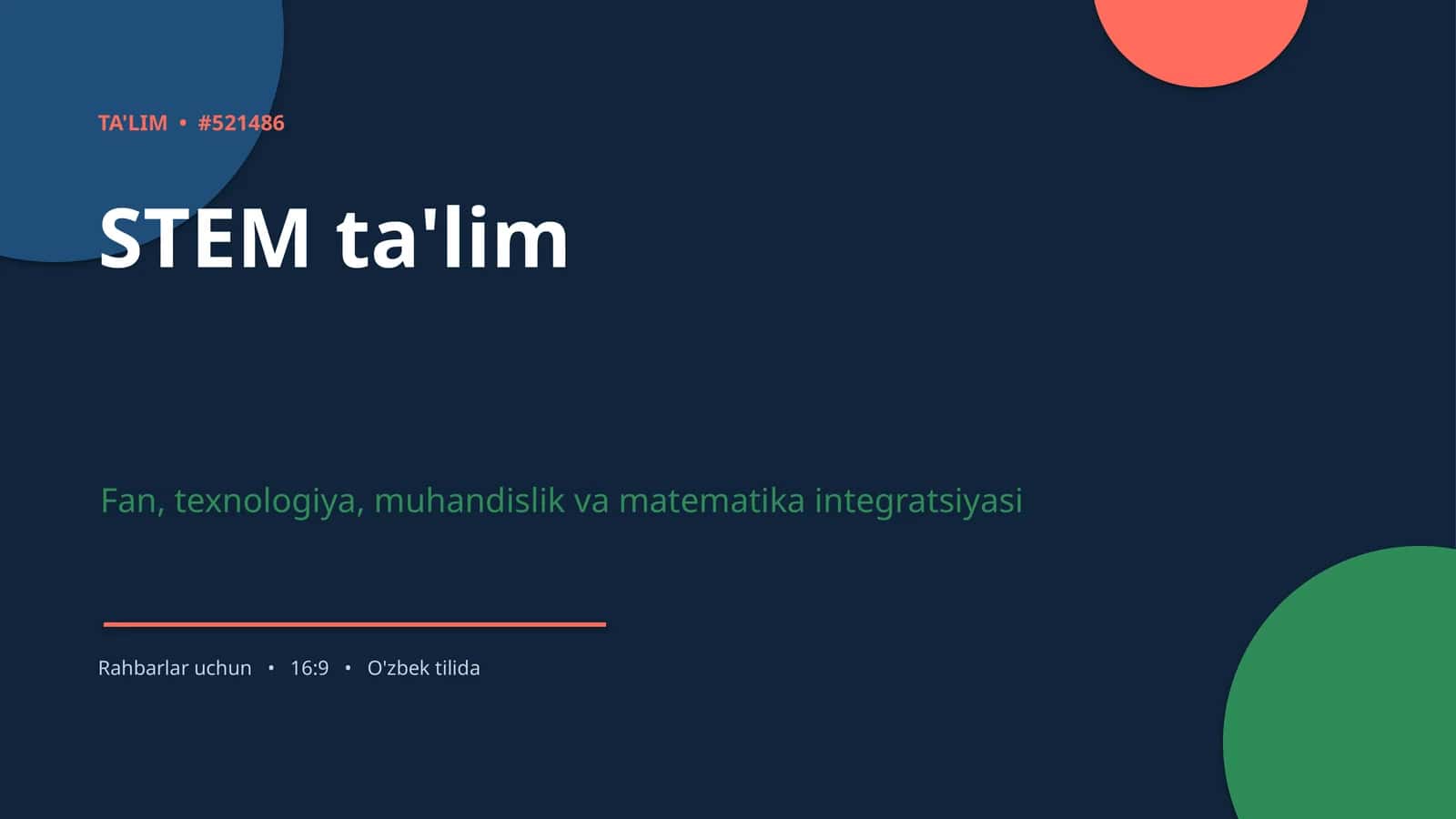 Fan, texnologiya, muhandislik va matematika integratsiyasi
