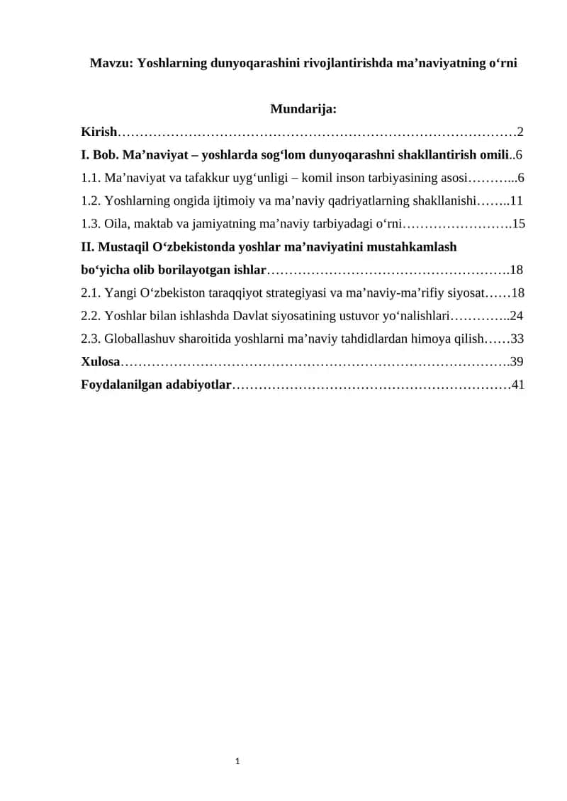 Ma’naviyatning o‘rni